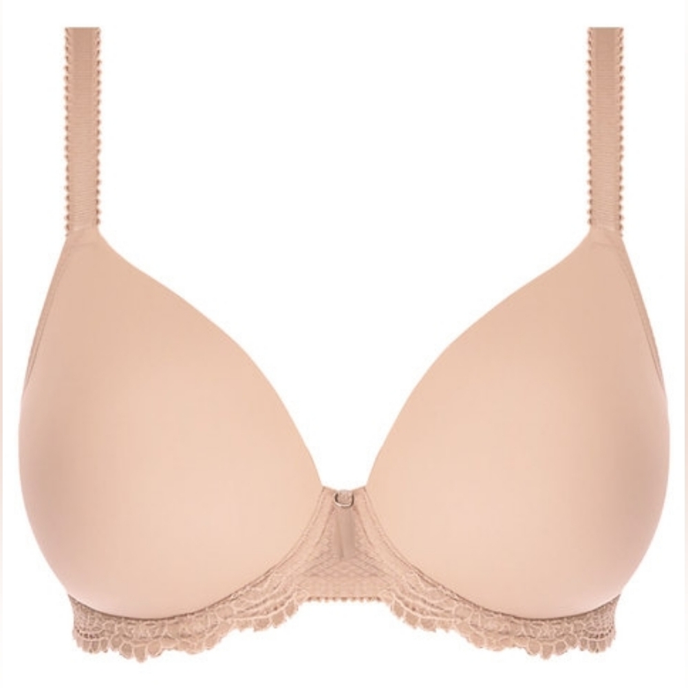 Freya Expression Demi Plunge Moulded Underwire Bra, 34J, Natural Beige